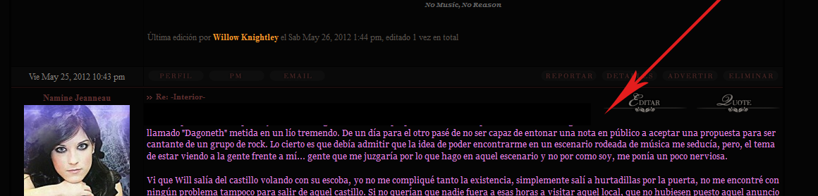 Y aqui como me gustaria que se viera, que el texto comenzase, debajo de los botones, no al lado
