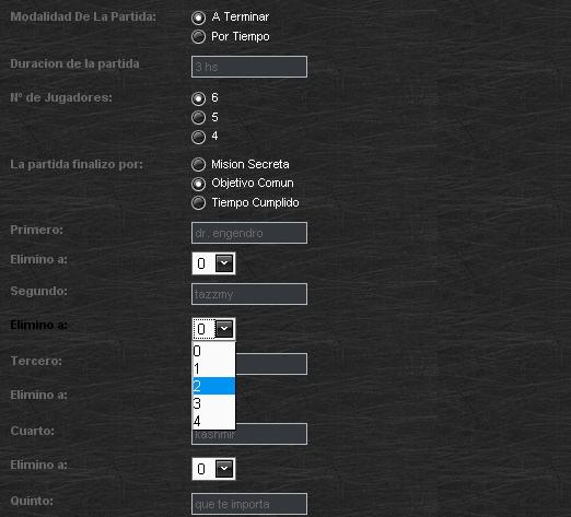 Rellenando el formulario