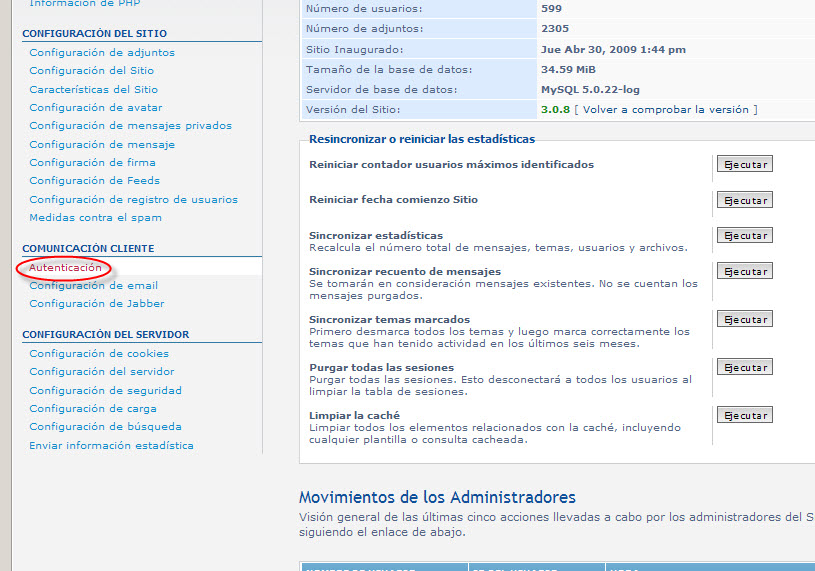 Al clikear sobre el &quot;AUTENTICACION&quot; me sale el siguiente error