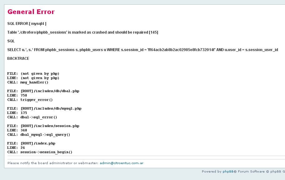 No se si el contenido de los detalles del error son los mismos para corregir con la nueva Tabla de "ThE KuKa"